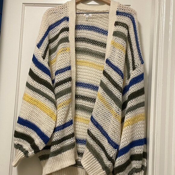 Aerie Slouchy Cardigan Striped Large - Picture 2 of 6